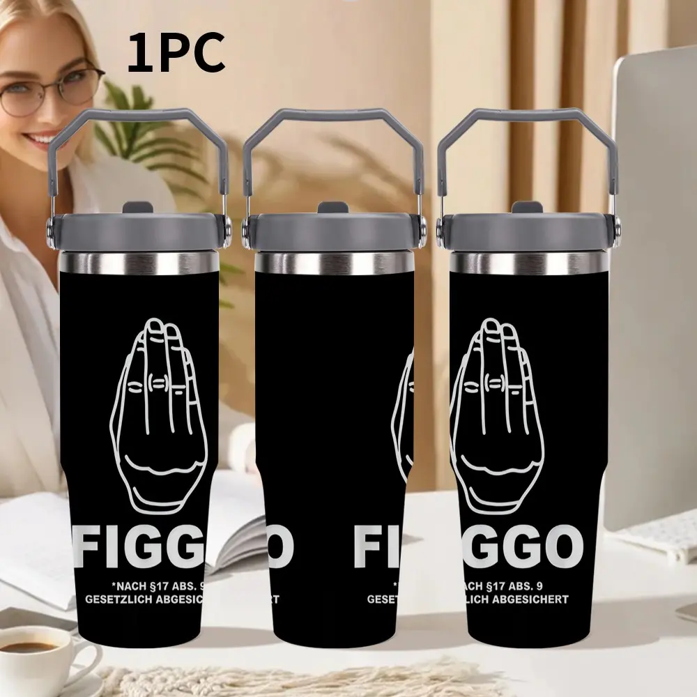 1pc 30oz/20oz Funny Print Stainless Steel Flask Thermos - Portable, Leak-Proof, and Adorable - Perfect for Travel, Sports, and Fitness, Ideal Gift for Camping and Fans