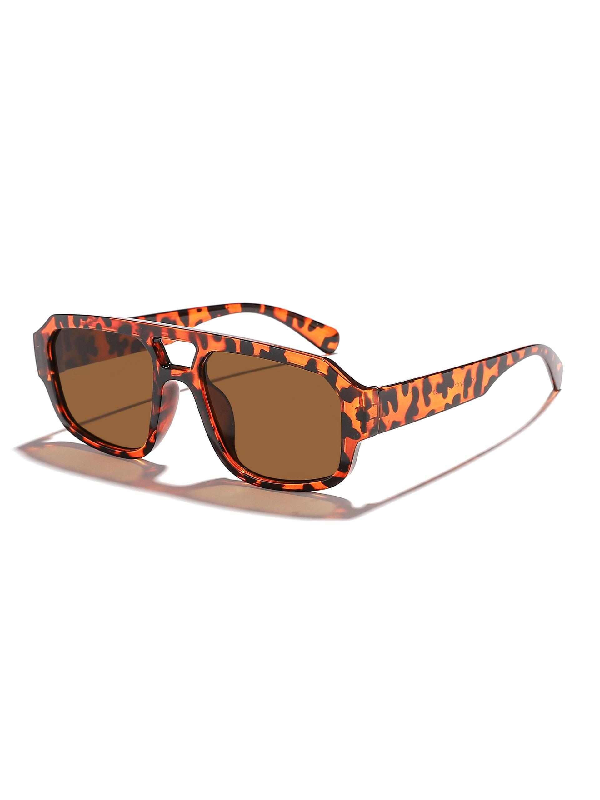 Unisex Large Frame Sunglasses, Casual All-Over Print Design, PC Material, Decorative Lens, Perfect for Daily Wear & Leisure