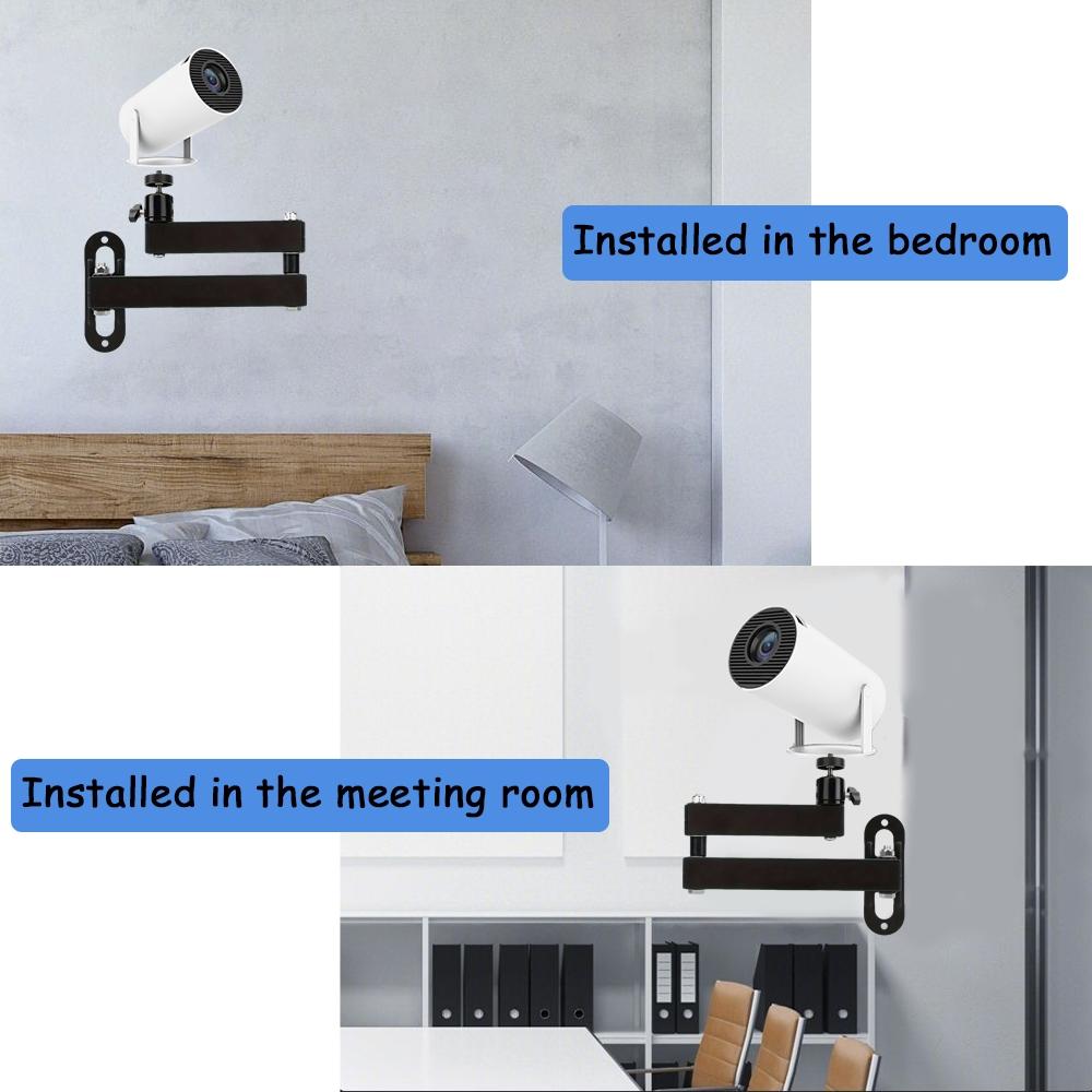 Adjustable Projector Stand, Wall-Mounted Folding PTZ Bracket, Suitable for TV, VCR and Home Theater, Durable Iron Construction, Foldable, Adjustable Holder