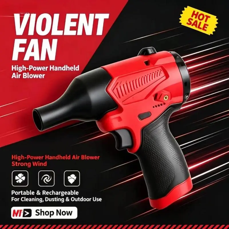 M12 Series Handheld Compact Brushless Jet Blower for Milwaukee 12V Battery, 160000 RPM High-Power Turbo Fan Electric Air Duster for Car Cleaning (Battery Not Included)