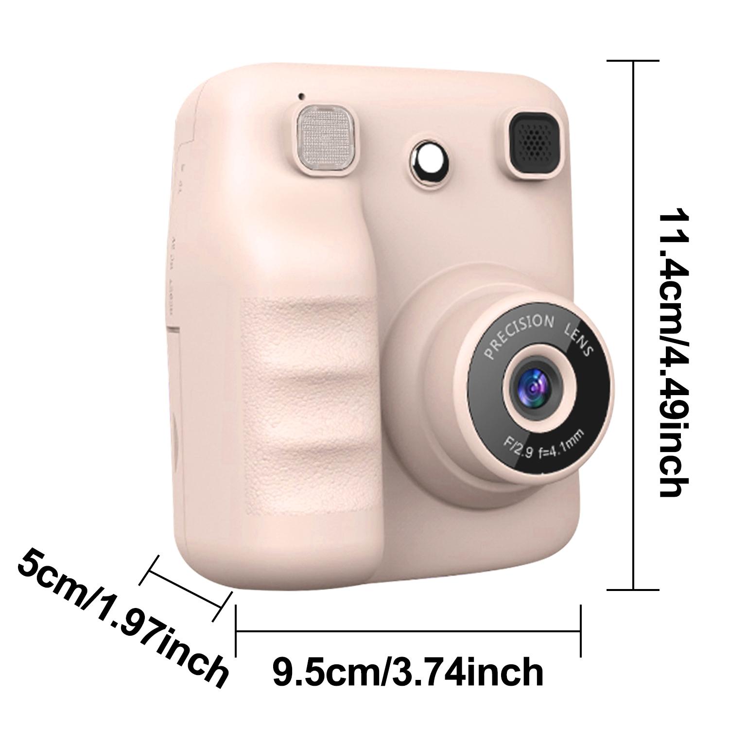 Kids Instant Print Camera 48MP High Definition 1080P Video, 8X Magnification Zoom with Flashlight, 5 Color Photo Filters, 3s/5s/10s Timed Shooting & 3/5 Burst Shooting, Includes 3 Rolls Printing Paper, Great Camera Toy for Kids