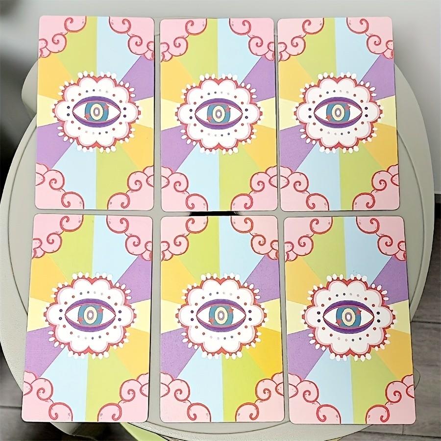 Pastel Soft Fantasy Prism Magic Tarot Deck, 78 Cards, and Sky Blue, Portable Fortune Telling Game, Ideal Gift for Holidays, Halloween, Thanksgiving, Beginner-Friendly