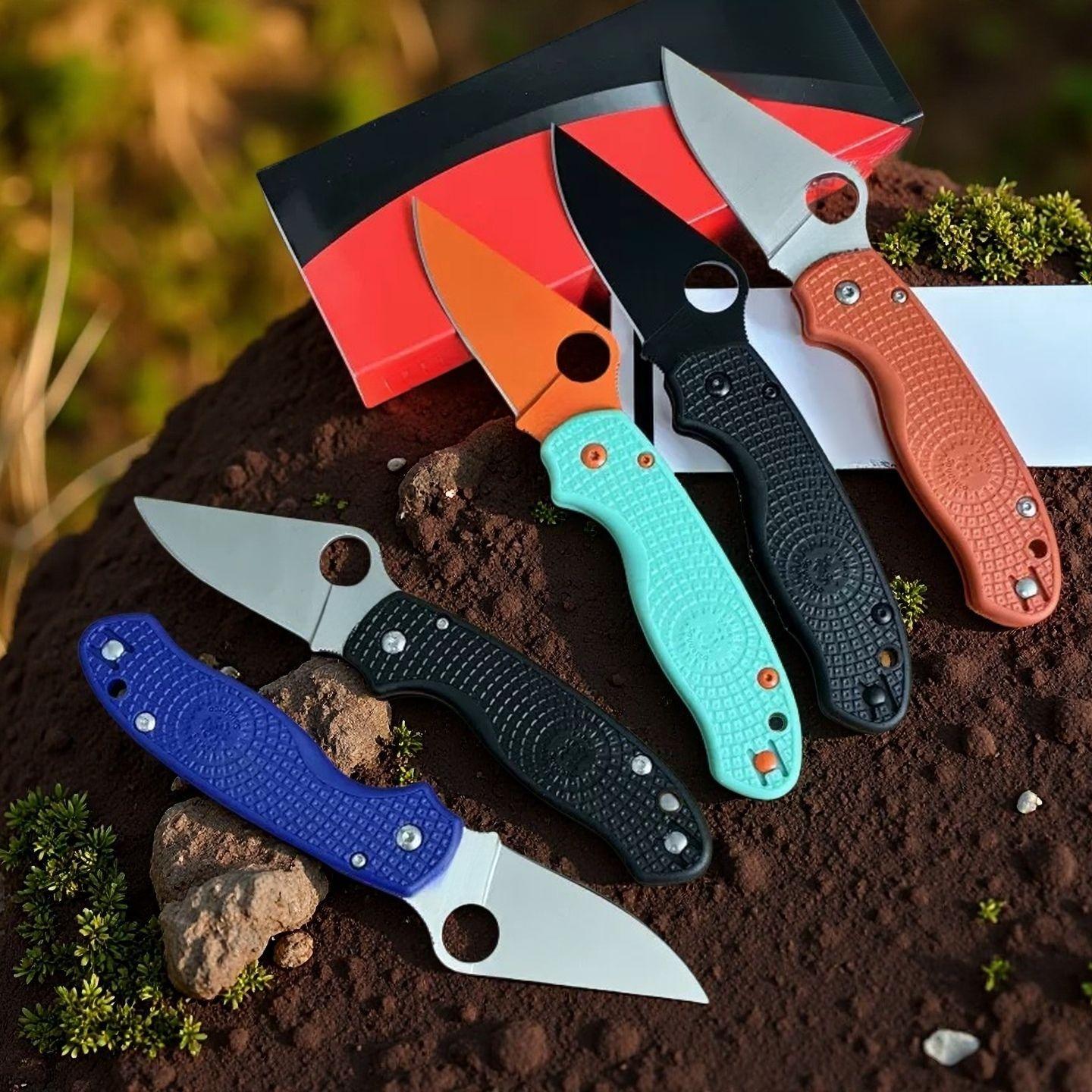 1 C223 folding knife, EDC mini pocket knife, nylon handle for mountaineering, camping, and fishing, portable EDC knife, a perfect gift for Christmas and Halloween