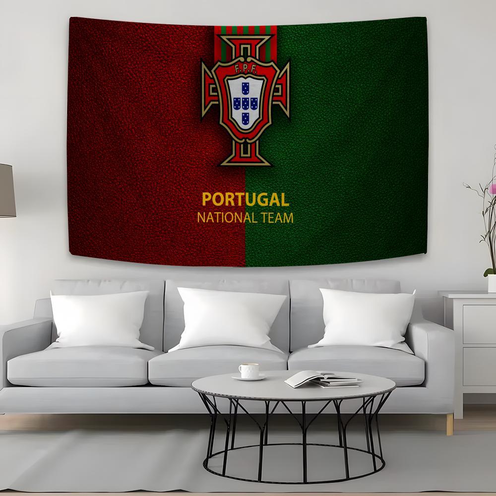 emblem Tapestry Team Background Hanging Football Cloth Bedroom Room Decor P-Portugal Aesthetic Tapestry National Wall Party