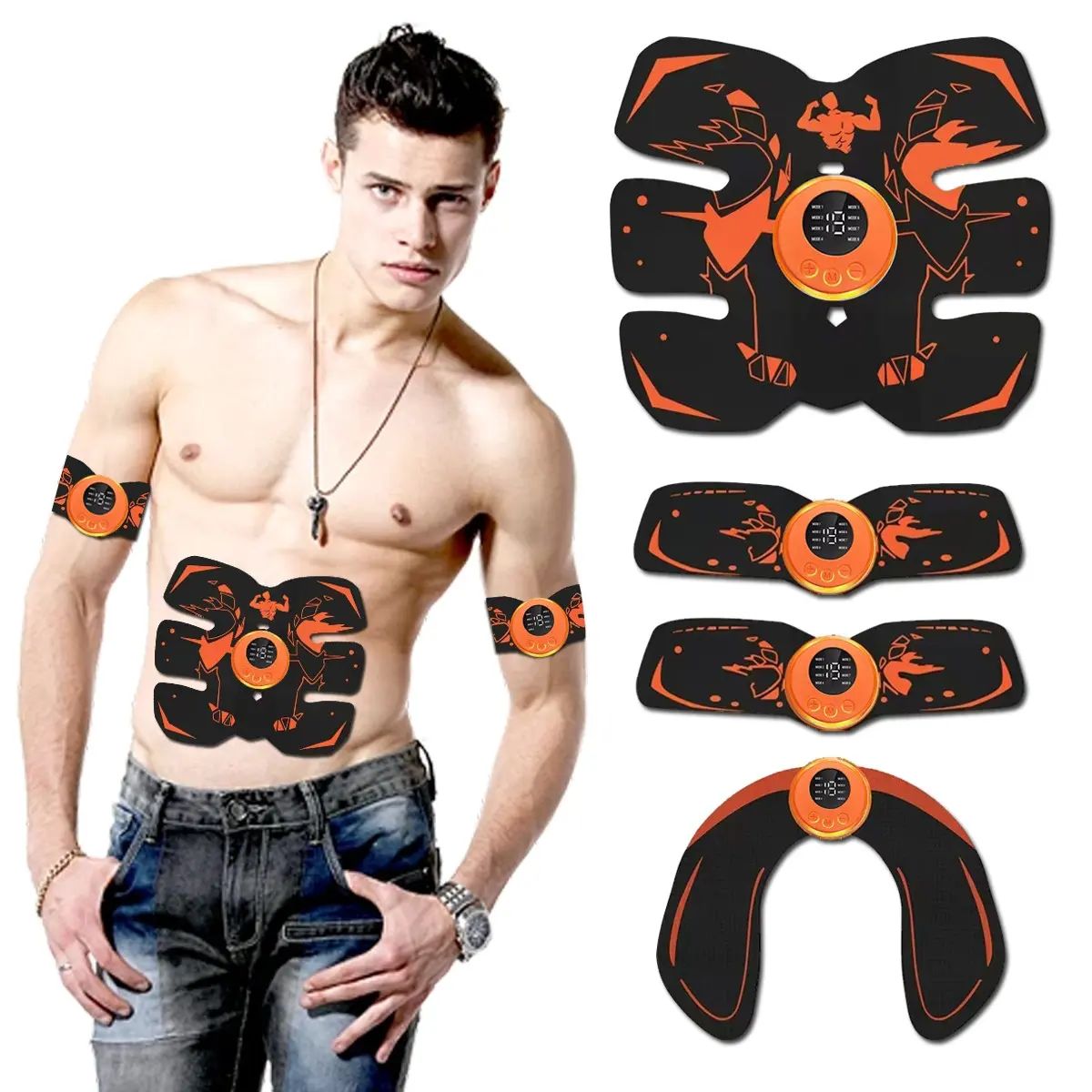 Abs Stimulator & Butt Massager, Ab Trainer & Muscle Toner, Electronic Muscle Stimulator, Home Gym Essential, Multi-Part Massage, Stim Tool