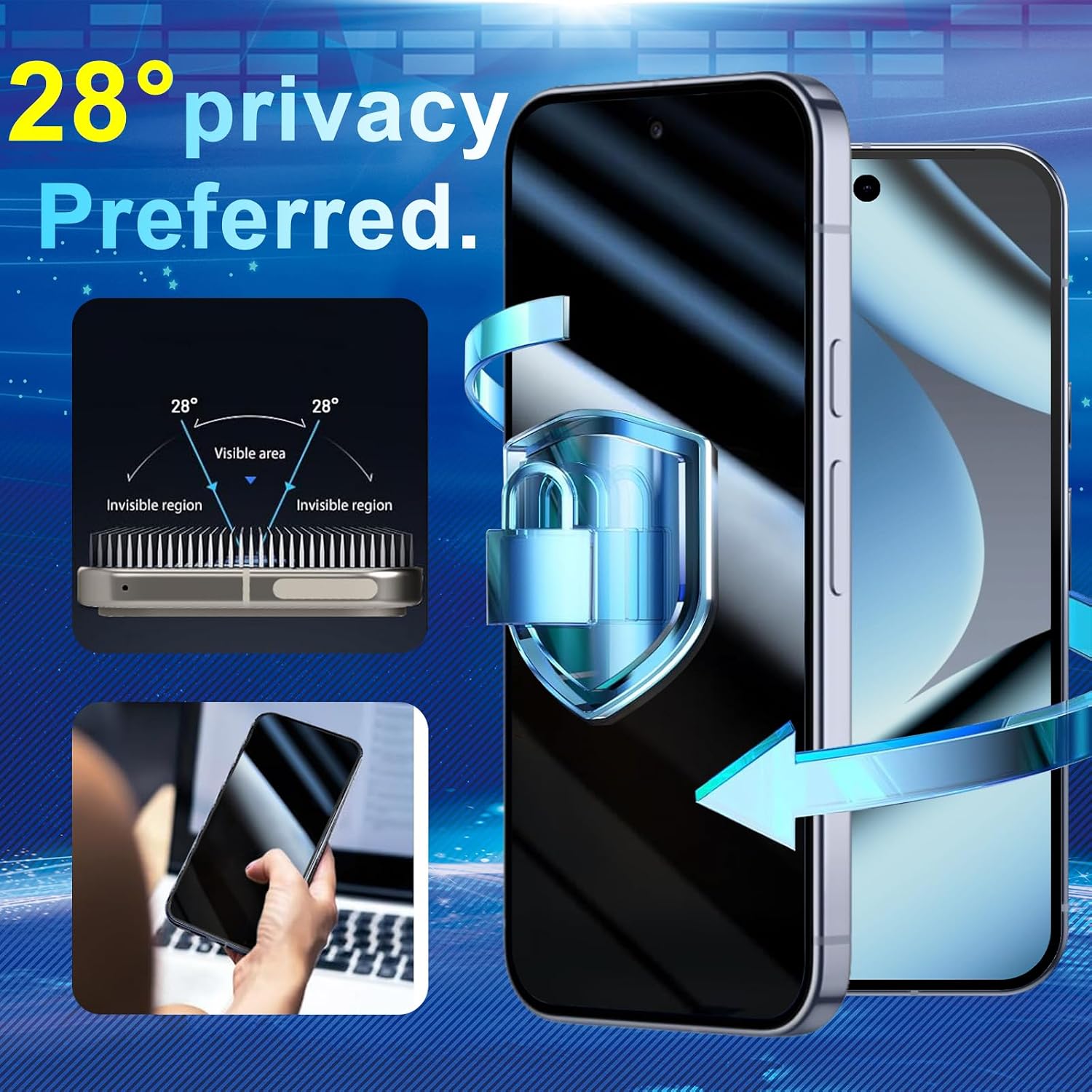 [2+2 Pack]  Screen Protector Compatible with Pixel 10 Pro 5G - 2 Tempered Film - 2 Camera Lens Glass - Easy Installation Tool - High Clarity - Bubble Free - Anti-Spy Protection