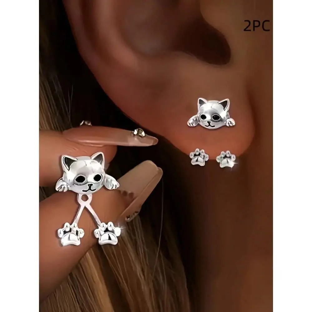 Women's Cute Cat Claw Paws Pattern Earrings - Simple Look, Elegant, Versatile Fashion Costume Jewelry for All Seasons Daily Wear, Ideal Valentine's Day Gift