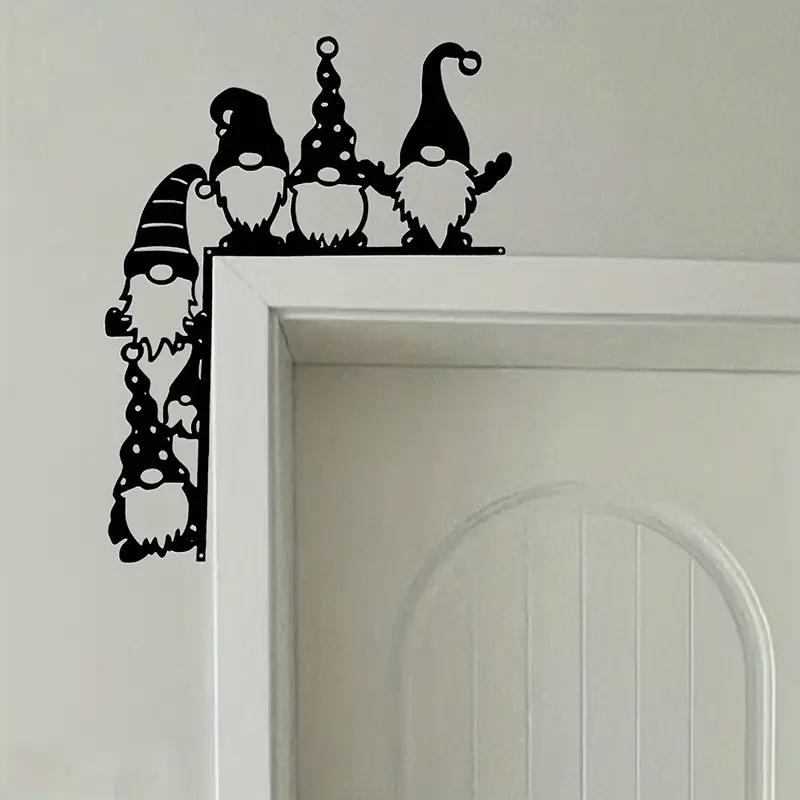 Classic Iron Santa Door Corner Decoration, Decorative Ornament, Home Decor Ornament, Doorframe Ornament, Easy to Install, No Power Needed, Perfect for Christmas & Thanksgiving Decorations