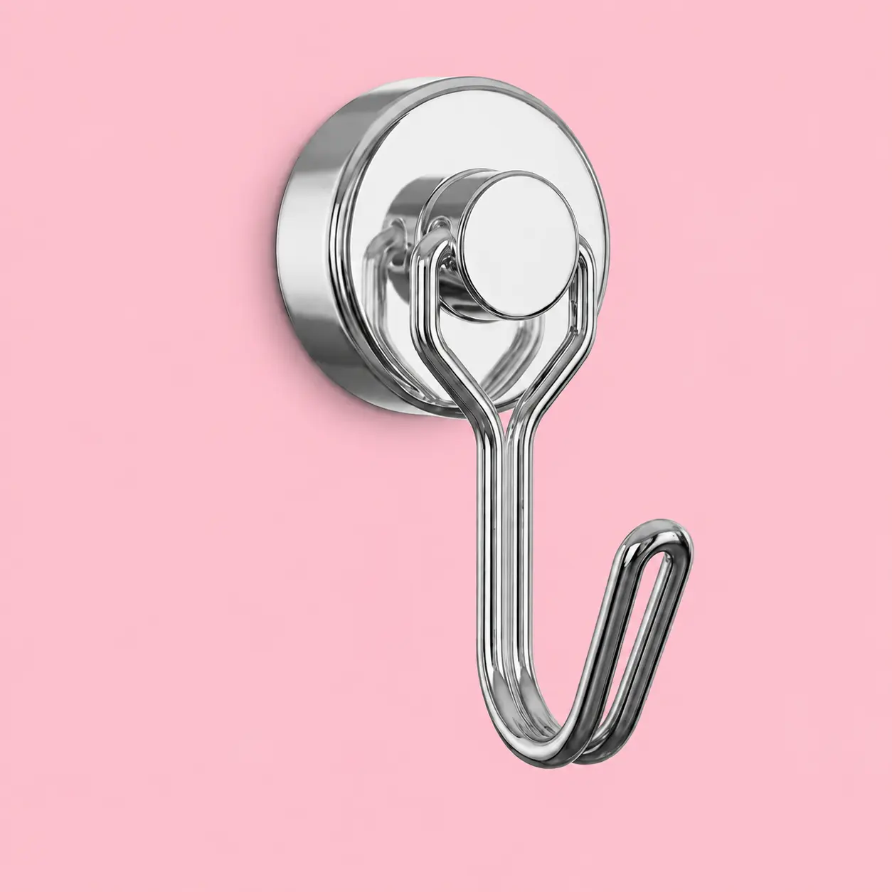 1PC 360° Rotating Magnetic Mount Metal Hook, Strong Hold No-Drill Hanger for Kitchen Refrigerator, Range Hood, Towels & Cooking Utensils