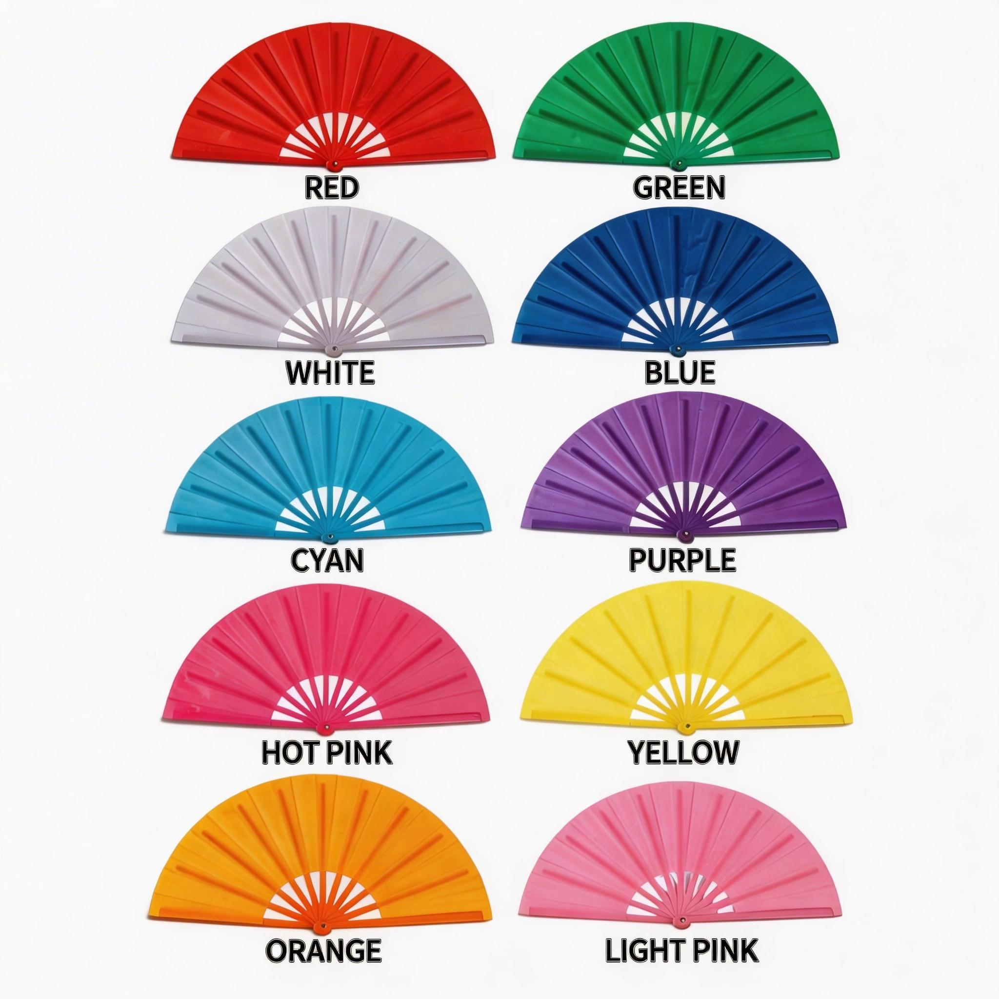 2 Pcs Colorful Kung Fu Sound Fans, 10 Inch Chinese Dance Plastic Fan, Martial Arts Performance Tai Chi Dual-Sided Folding Fan