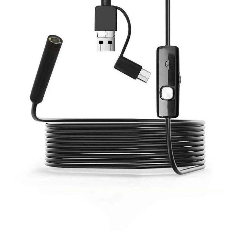 Type-C Endoscope Camera, Universal Android iOS Compatible, Waterproof Pipe Inspection Probe, 5.5/7cm Triple-Mode Internal Viewer