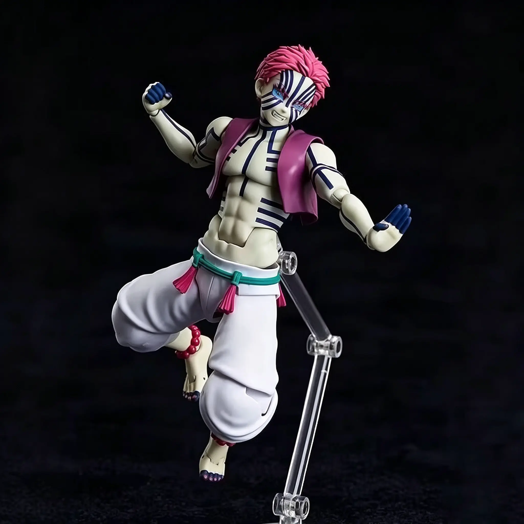 Demon Slayer Upper Three Kibutsuji Mochizuki Action Figure, Anime Figure, Collectible Figure, Detailed Design, Multiple Joints, Classic Battle Poses, Collector's Essential