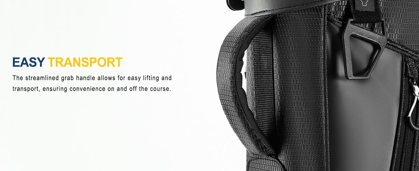 UNIHIMAL 14-Way Golf Stand Bag, Full Length Premium PU Leather Golf Bag with Plush Top, Magnetic Pocket, Dual Strap and Rain Cover for Men