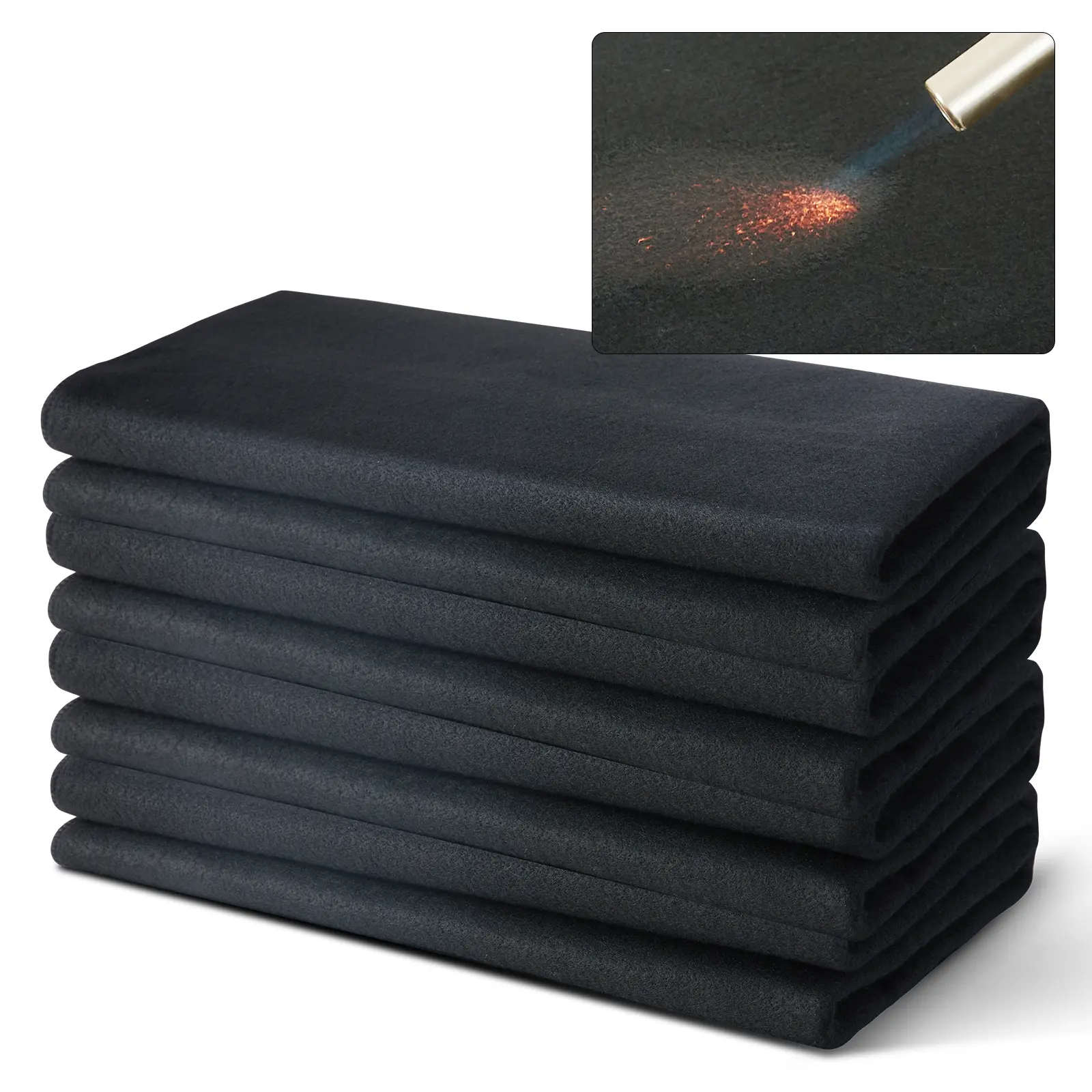 Carbon Felt Welding Blanket 4 Pack, 37" x 36" Flame Retardant Welding Blanket, Up To 1800°F Heat Resistant Blanket Set, Cuttable Carbon Fiber Fire Retardant Insulation Welding Mat Pad