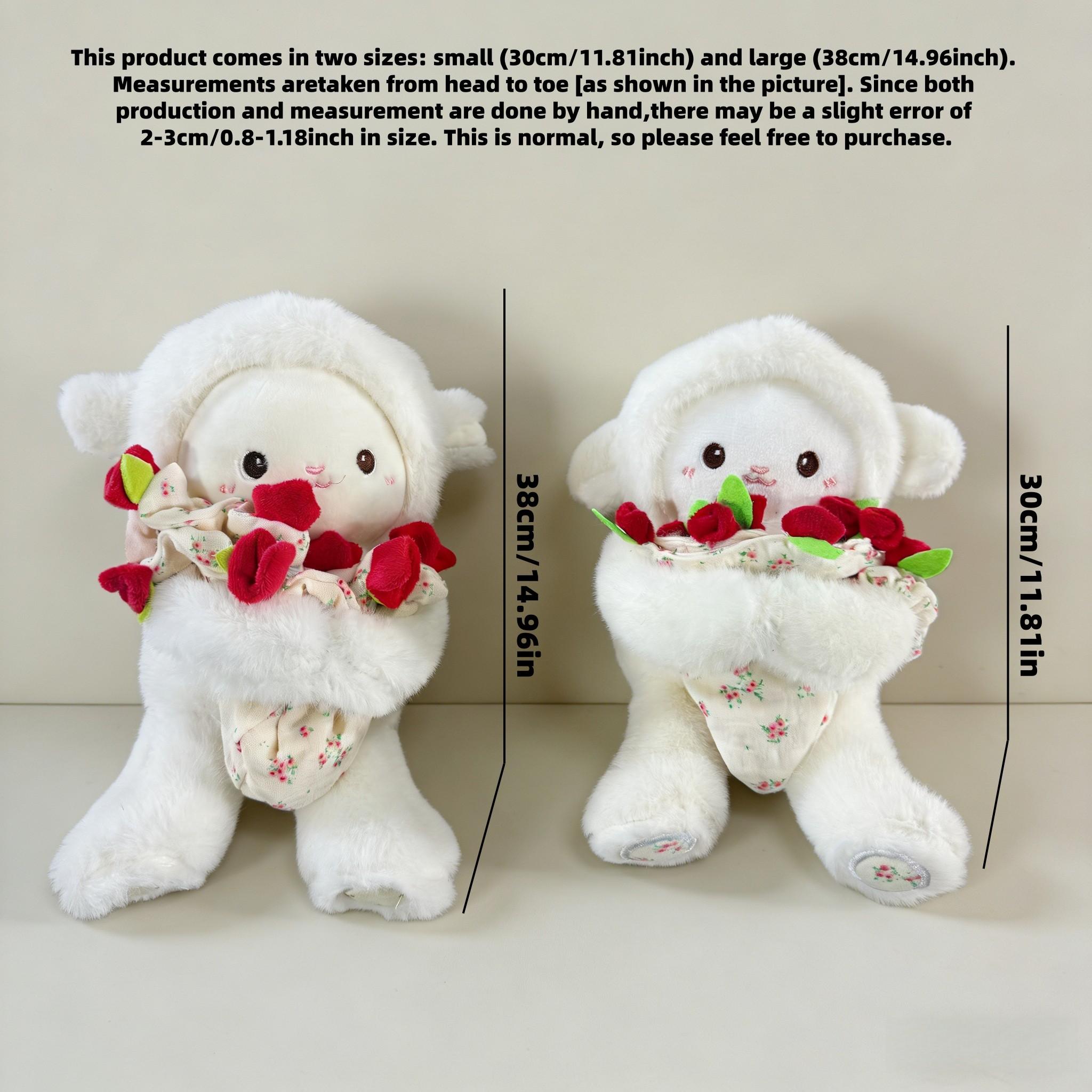 1PC Mother's Day Gift - Flower Holding Teddy Bear, Rose Teddy Bear, Wedding Decoration Plush Teddy Bear - Soft Stuffed Animal Toy, Ideal Gift for Mother's Day/Wedding Decorations/Anniversaries/Birthdays and Romantic Occasions