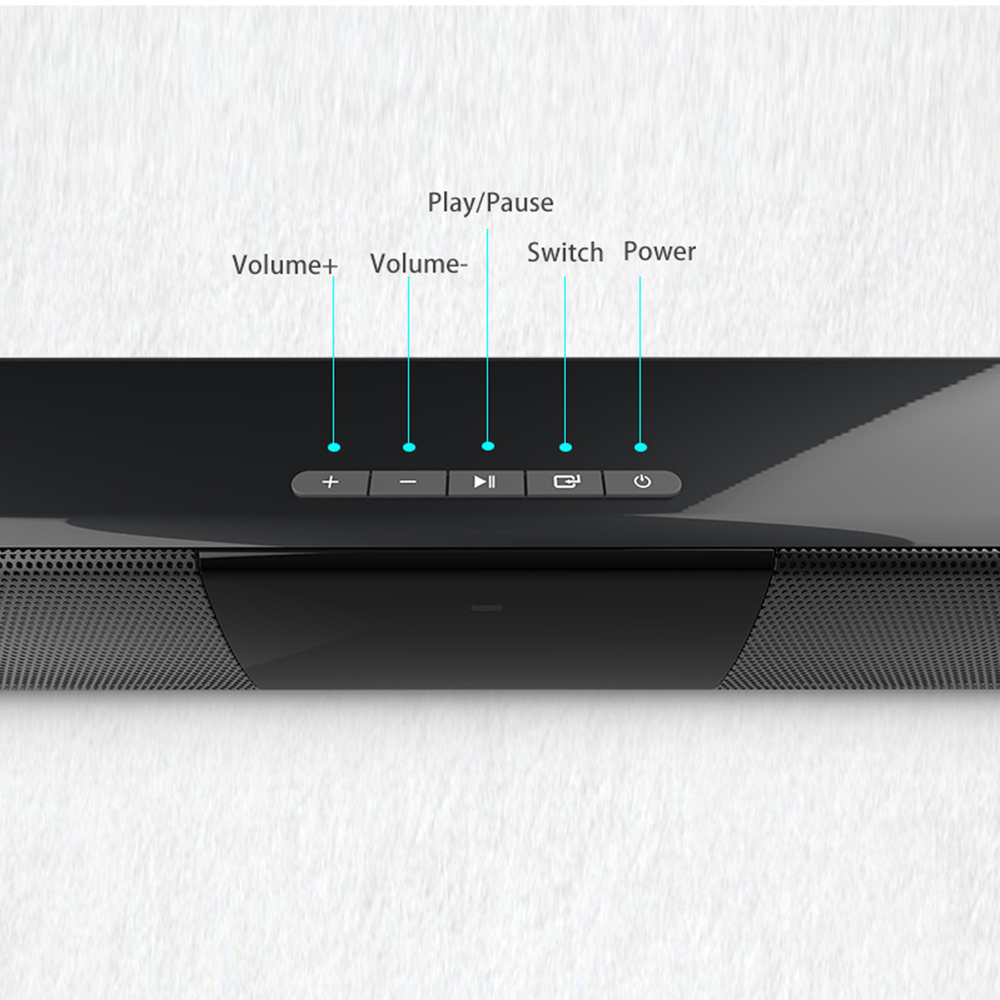 Sound Bar for Smart TV with Subwoofer, Wireless Bluetooth 5.0 Surround System for Home Theater, TF/AUX/U Disk/TWS, Deep Bass for PC/Gaming/Projector Home Theater, for Studio, Live, Stage