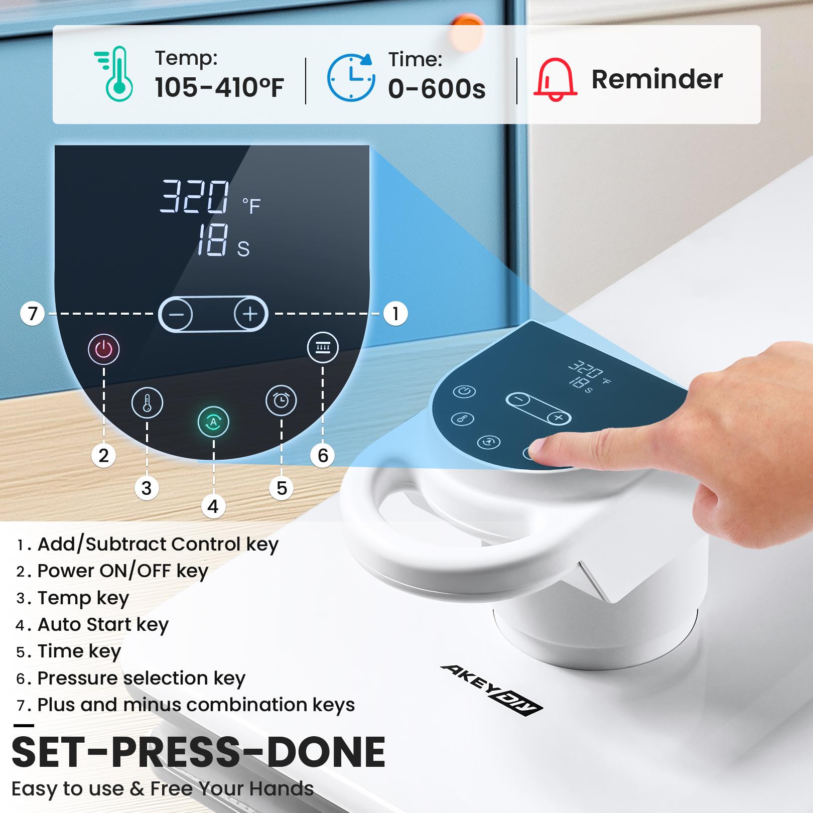 AKEYDIY Auto 360° Swing Away Heat Press Machine for T-shirts,Smart 15 x 15 Inch T-shirt Press Machine with Automatic Press Release Professional Digital,Automatic Heat Press Sublimation Fast and Uniform T-shirt Printing Machine