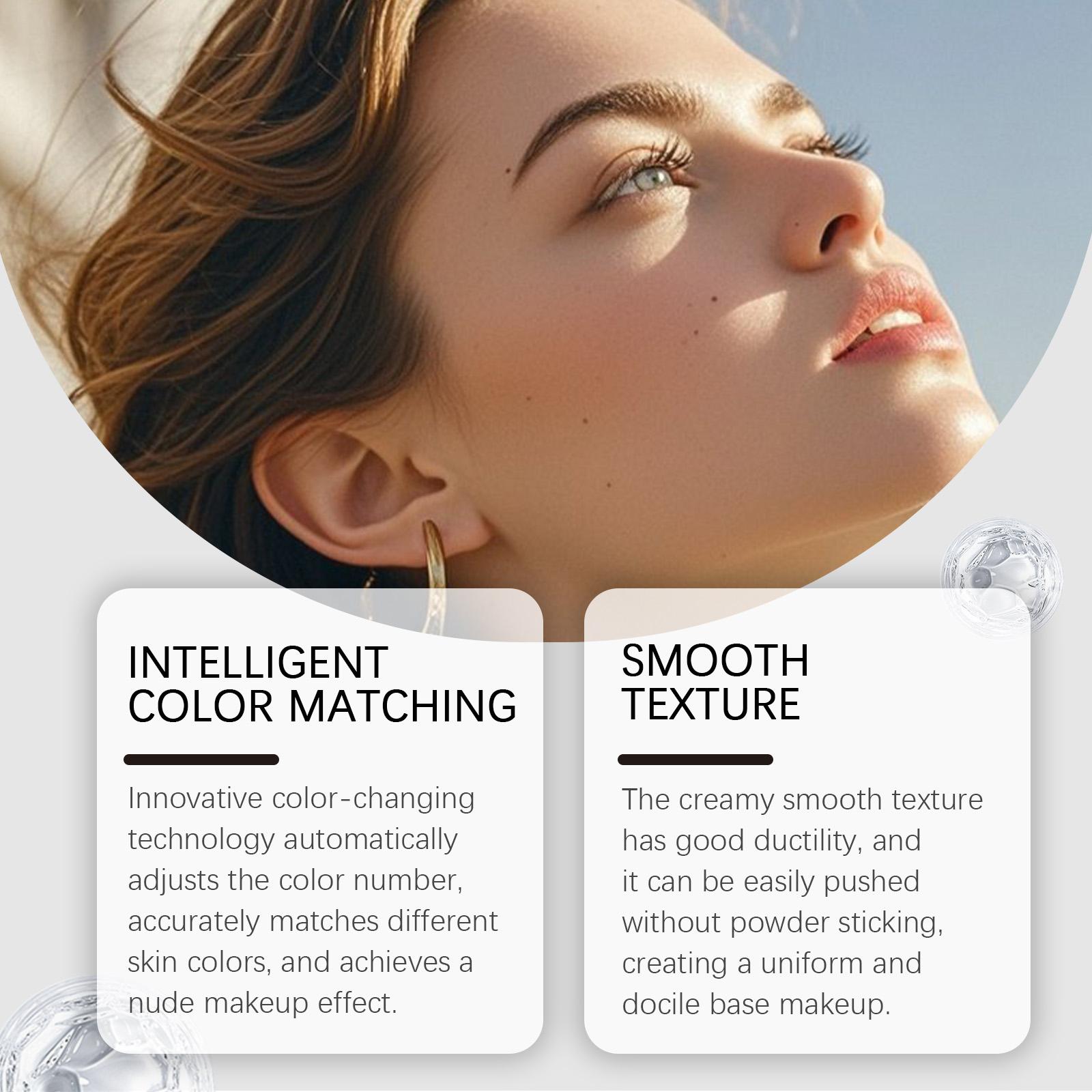 AMZ Natural Color Two-In-One Color-Changing Foundation Stick Light, Smooth Clear Base Makeup Hydrating, Concealing Long-Lasting Foundation And Color Makeup