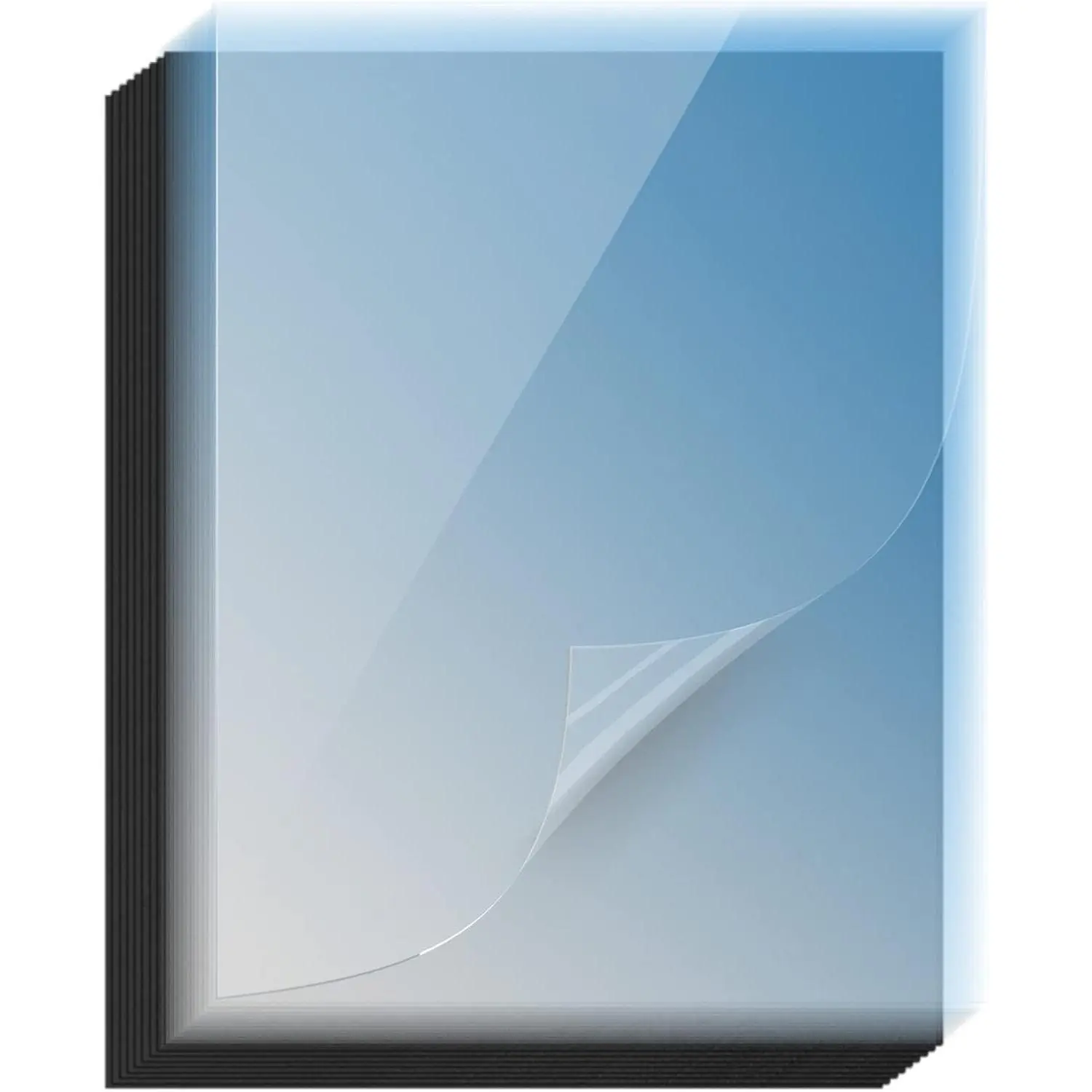 120Pack Binding Covers and Backs Set, 8.5x11" 10Mil PVC & 12Mil Poly 60 Pcs 10Mil Clear Binding Covers, 60 Pcs 12Mil Black Plastic Sand Texture Polycovers, Letter Size, For Office School