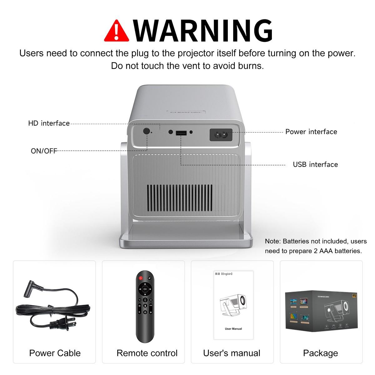 Magcubic X7 Projector 1000ANSI Auto Focus Android 14.0 HiFi Speaker Auto Obstacle Avoidance & Fully Keystone Correction Dual WiFi6 BT5.4 Native 1080P 180° Rotatable Allwinner H726 High-End Home Cinema Audio Movie Night #GLOBAL PICKS