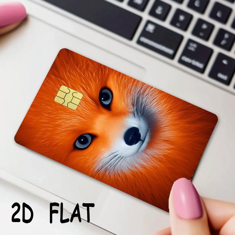Fox Design Credit Card Vinyl Stickers, Ultra-Thin Skin-Stickable, Waterproof and Scratch-Resistant, 2 Pieces Per Set