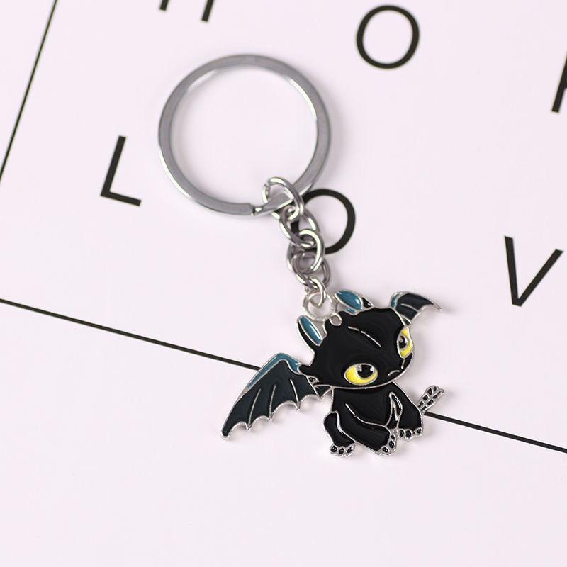 Japanese Style Cartoon Anime How To Train Your Dragon Metal Key Chain Cute Creative Couple Accessories Gifts Children Toys