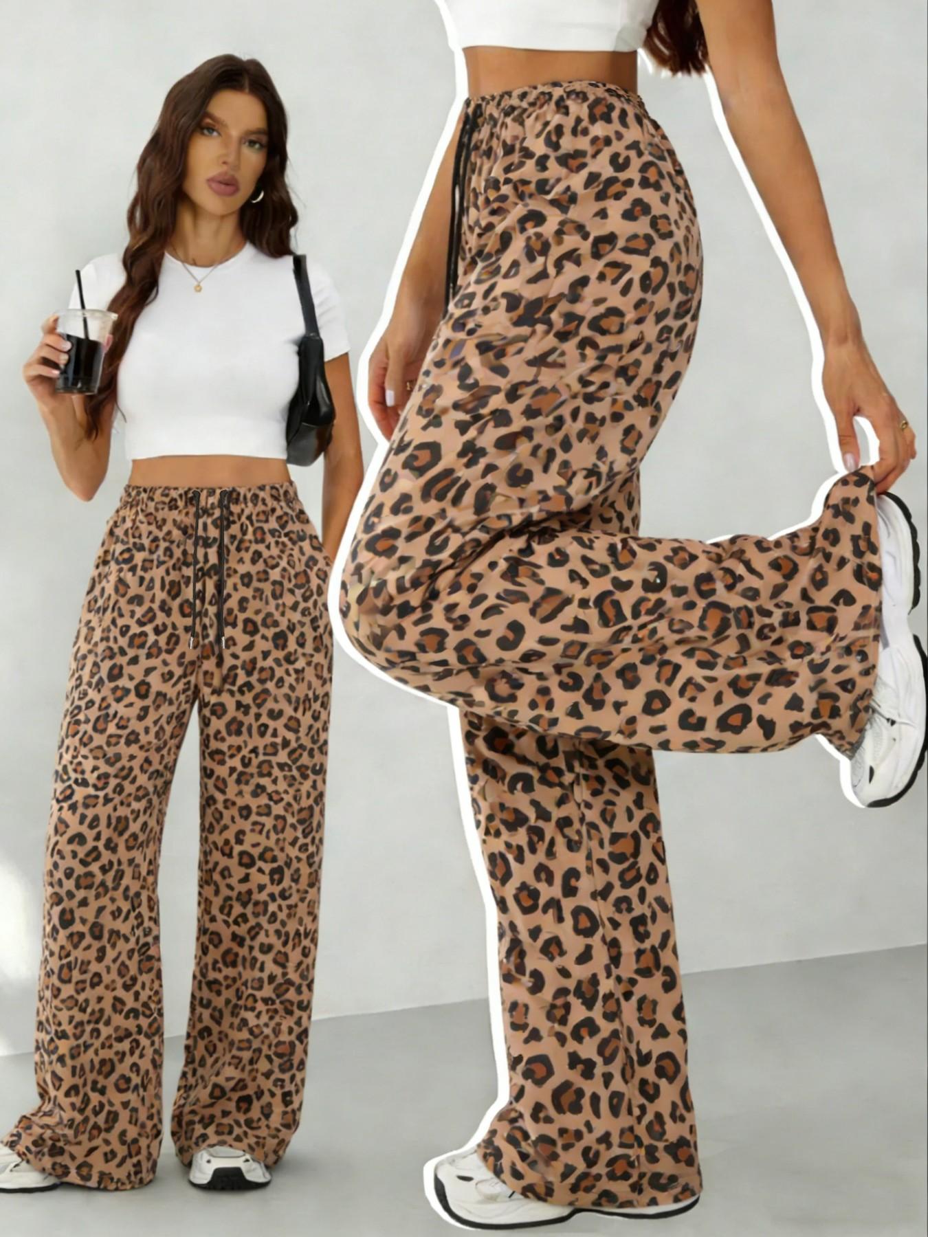 Women's Camo Printed Loose Long Pants with Pockets, Casual Drawstring Waist, Perfect for Spring Summer Fall, All Seasons Wear