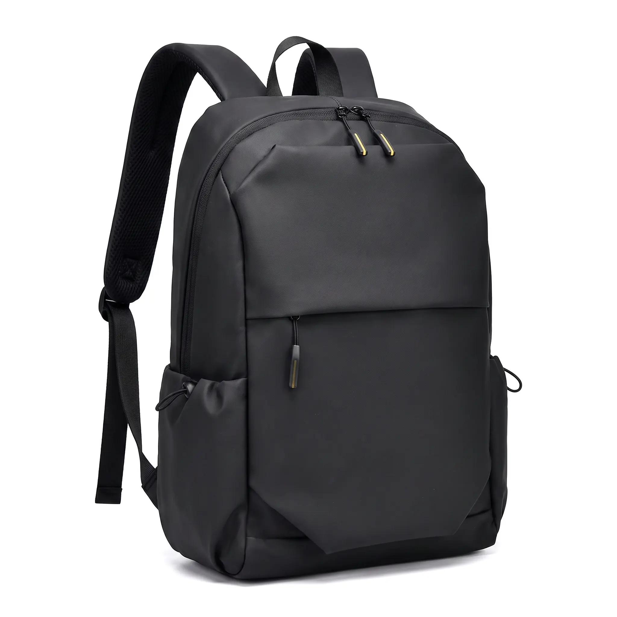 Unisex Minimalist Backpack, 15-Inch Laptop Bag with PVC Shell, Zipper, Adjustable Strap, Water-Repellent, Breathable, Cozy Urban Chic Daily Use Bag for School/Work (Black, Gray, Olive Green, Under 20L)