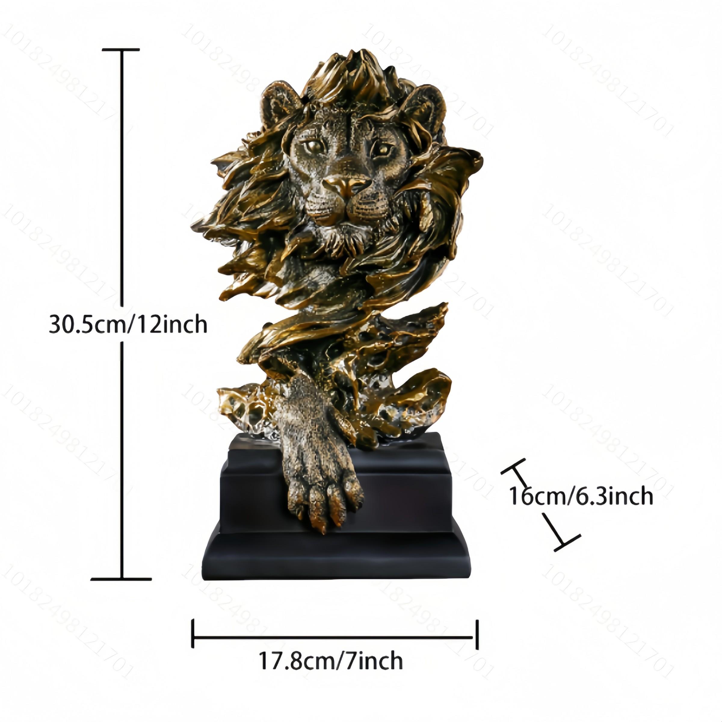 Lion Statue King of Beasts Home Office Living Room Decor, Great Collectible Sculpture, Best Gift for Men, Anniversary Present
