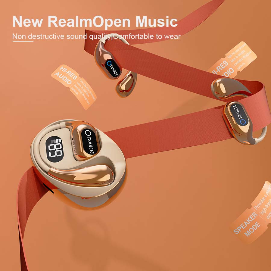 SOBAST Earhook Design Wireless Headset 2025 - Noise-canceling headset for cell phones, ergonomic design, long battery life, high fidelity sound quality Headphone Audio Electronic Earbud