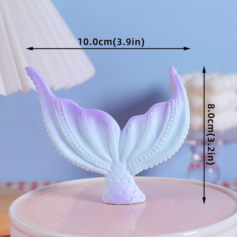 Mermaid Tail Ocean Cake Decoration Set, Trendy Underwater World Cake Toppers, Ocean Theme Kids Birthday Baking Decorations, Complete Kit