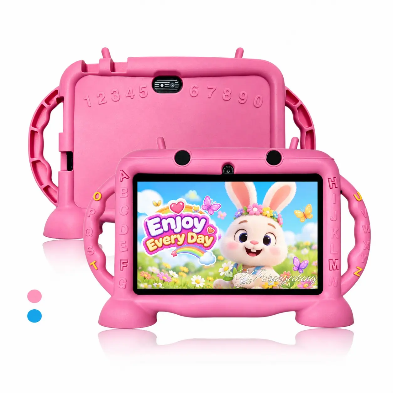 7-inch Android WiFi tablet, Electronic Android tablet, HD touchscreen, dual cameras, shockproof silicone case, smart parental control, back-to-school, color options, top kids holiday gift, USB cable included, power adapter not included