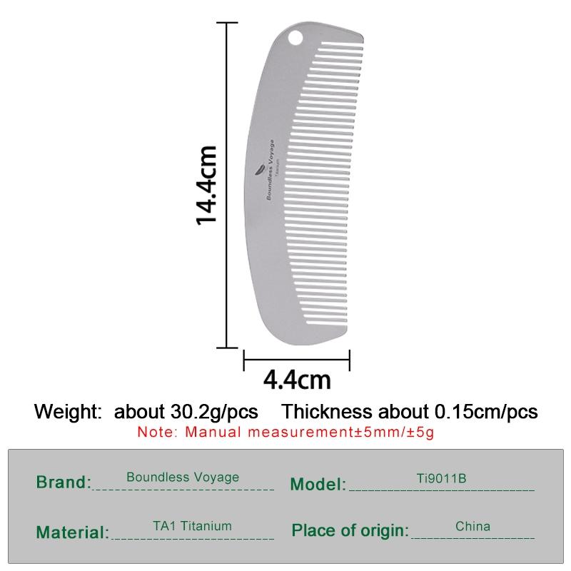 Boundless Voyage Titanium Hair Comb, Ultra-Light Metal Anti-Static Straight Comb for Bangs and Beards, Hair Tool, Hair Styling Tools