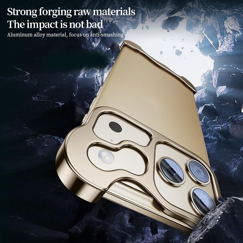 Minimalist Phone Case for iPhone 17 Series, Aluminum Alloy Frameless Design, Ultimate Protection with Lens Film Included