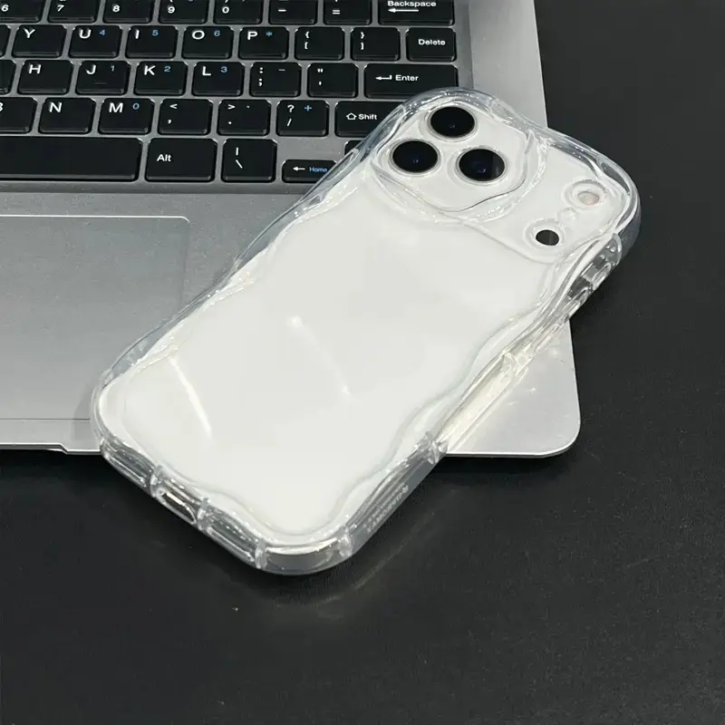 Transparent Phone Case, Special-Shaped Phone Case, Wavy Phone Case, Suitable For  Phones, Can Be Used For  17 Pro Max/ Air 11/12/13/14/15/16/Pro/Plus/Pro Max/16e Phone Cases