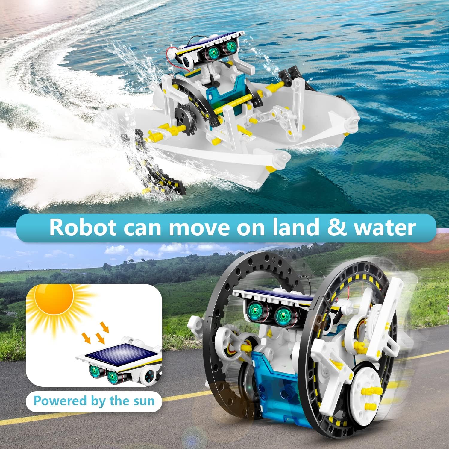 13-in-1 Solar Robot Toys for Boys Girls, STEM Science Kits for Kids Age 8-12, Building Experiments Robotics Kit STEM Projects for Kid Christmas Birthday Gifts