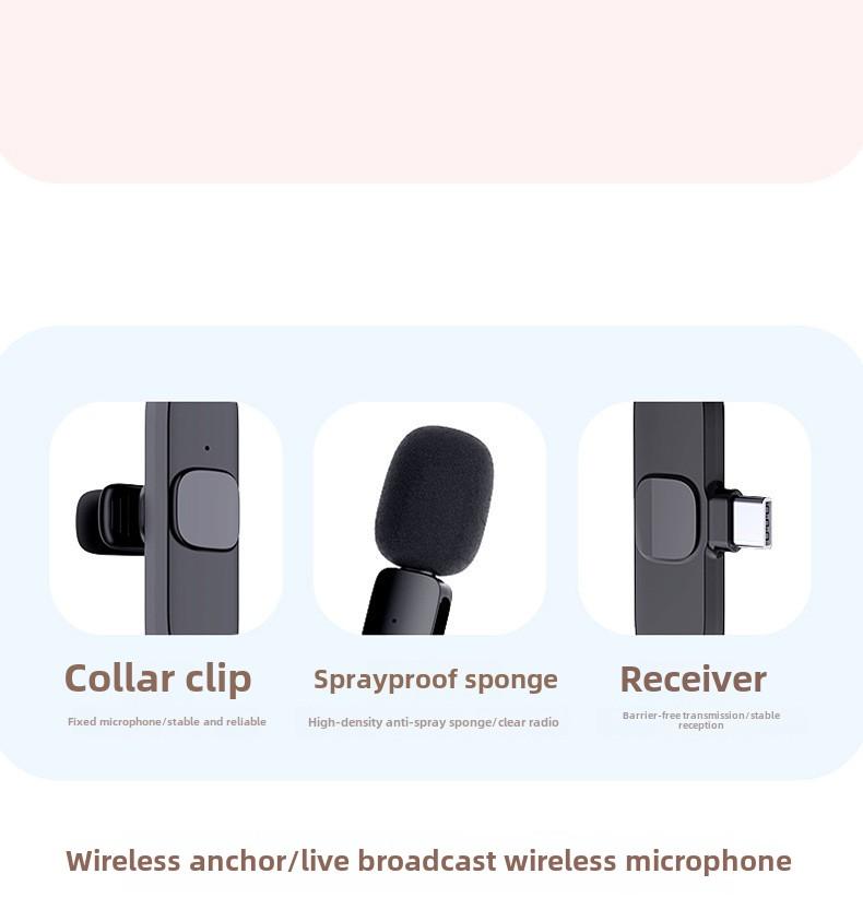 Wireless Lavalier Microphone for iPhone,Android phone,Wireless Microphone Plug-Play,Lapel Mic for Video Recording,Teaching, interviews,Podcast,Cordless Omnidirectional Condenser Recording Mic for TikTok,YouTube,Vlog
