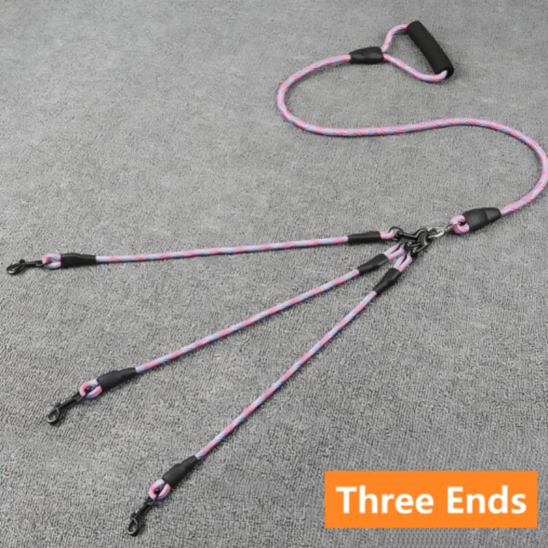 Double/Triple-ended Dog Leash, 1 Set Removable Wave Pattern Pet Leash, Pet Traction Rope, Anti-winding Pet Supplies for Outdoor Walking, Dog & Cat Accessories