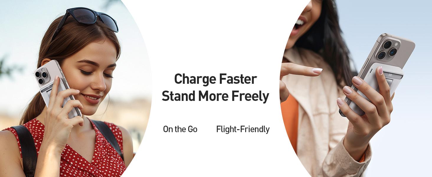 iWALK Qi2 Certified 15W Magnetic Wireless Power Bank 10000mAh Foldable Stand LED Display Fast Charging for iPhone 17/16/15/14/13/12 Pro/Pro Max/Plus/Mini White - Metal Portable Rechargeable Battery