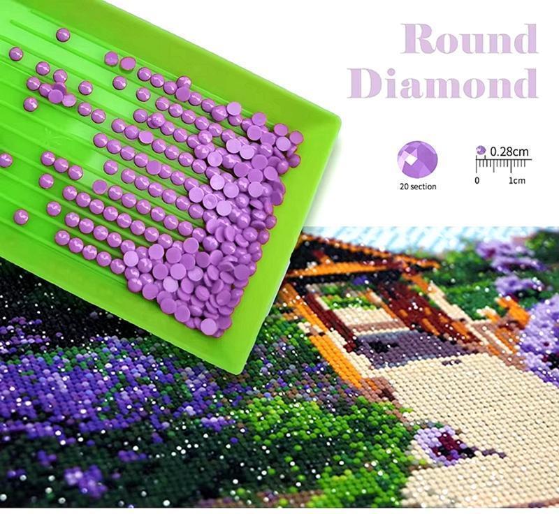 5D DIY Large Crystal Diamond Painting Cross Stitch Kit, Cute Cartoon Character Anime Girl with Purple Curly Hair Milk Tea Shop Pattern, Full Round & Square Drills, Full Crafting Tool Set, Stress Relief Wall Decor Gift for DIY Needlework Enthusiasts