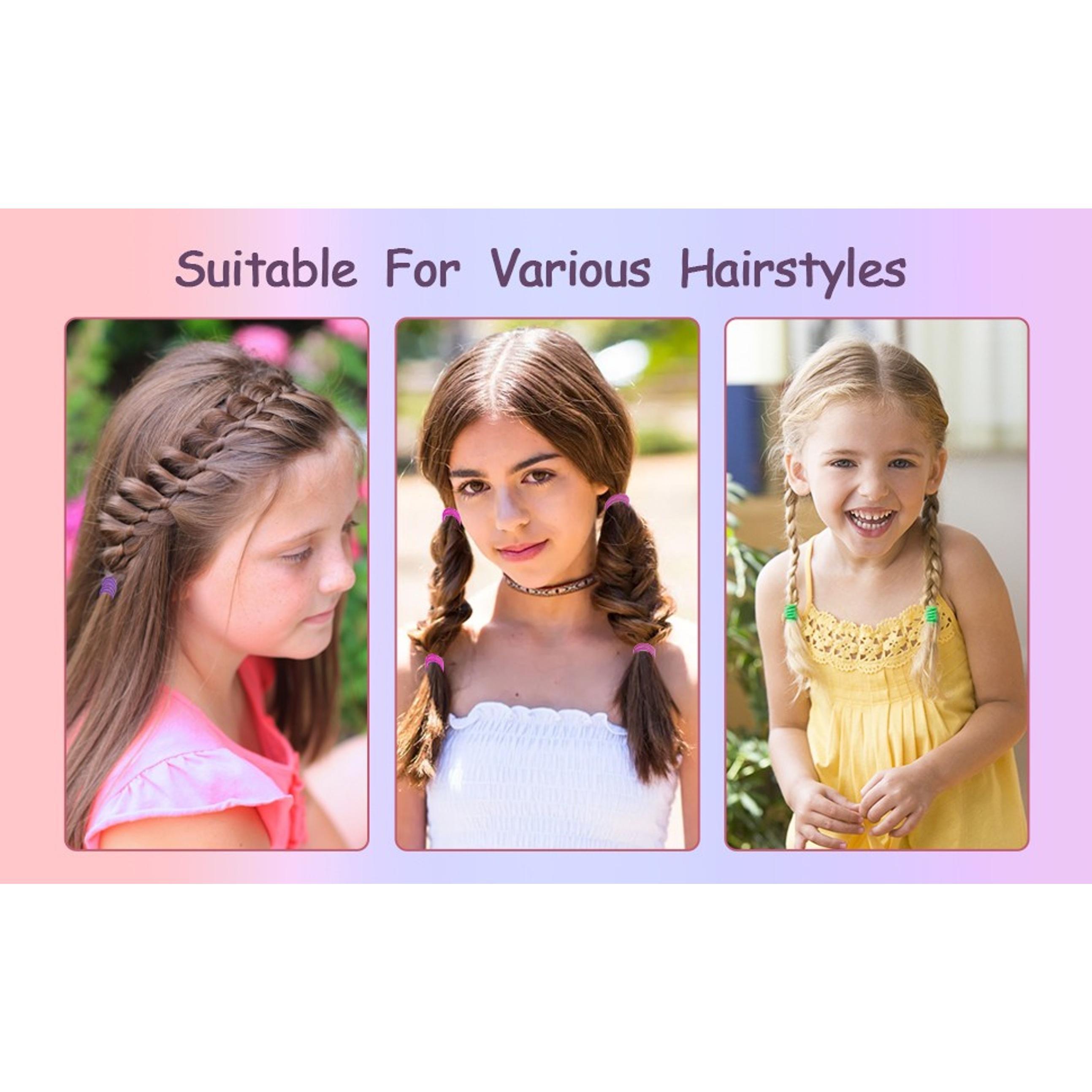 360PCS Hair Accessory Set: Elastic Ponytail Holders, Clear Organizer Box, Rat Tail Comb, 24 Colors for Kids, Toddlers, and Girls