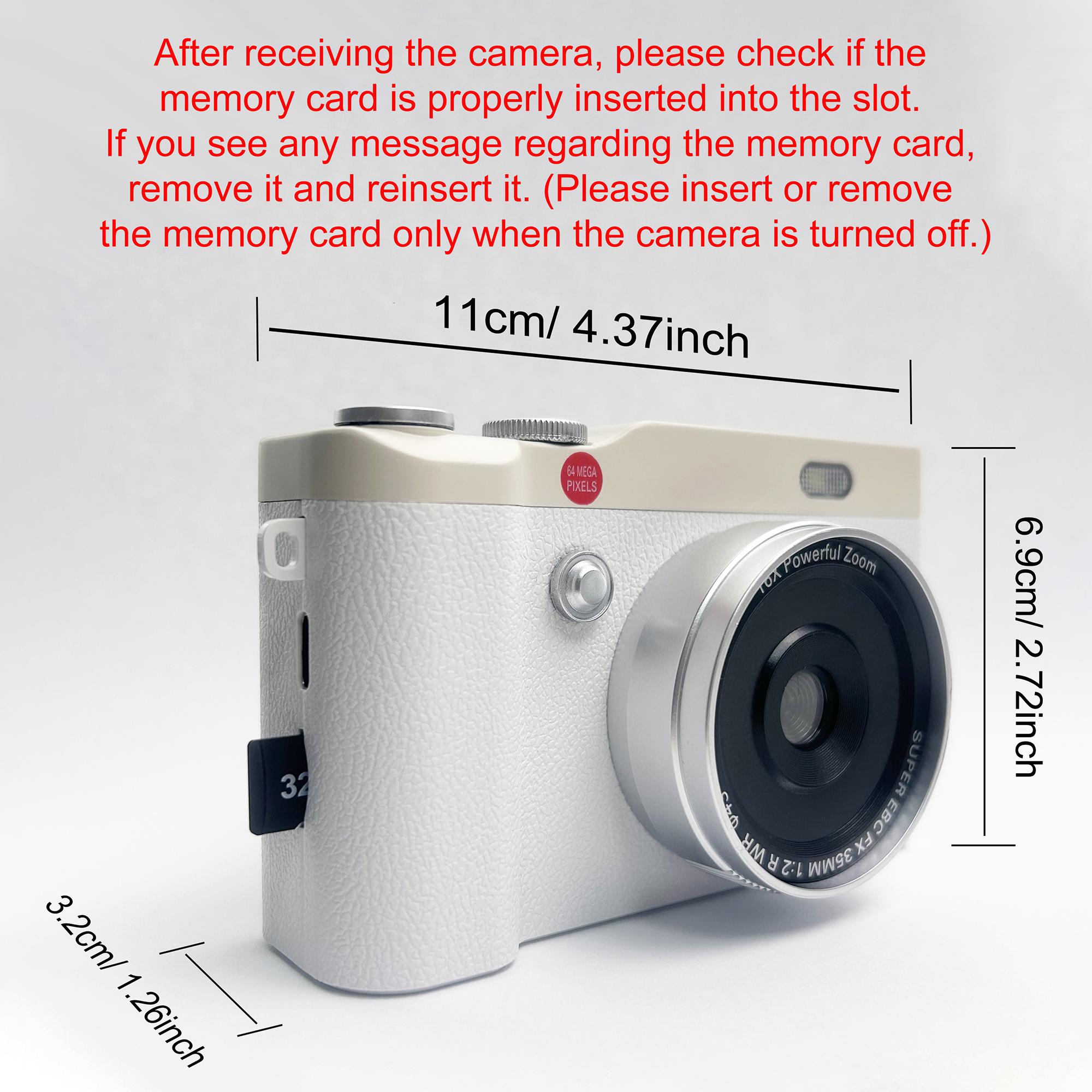 Student Camera, Pocket Camera With Crystal Lanyard, Flip Screen Portable Camera For Teens, Entry-Level Digital Camera With 32Gb Memory Card, Camera With Built-In Filter Function, Photo camera, Perfect For Video Recording, Christmas  Thanksgiving