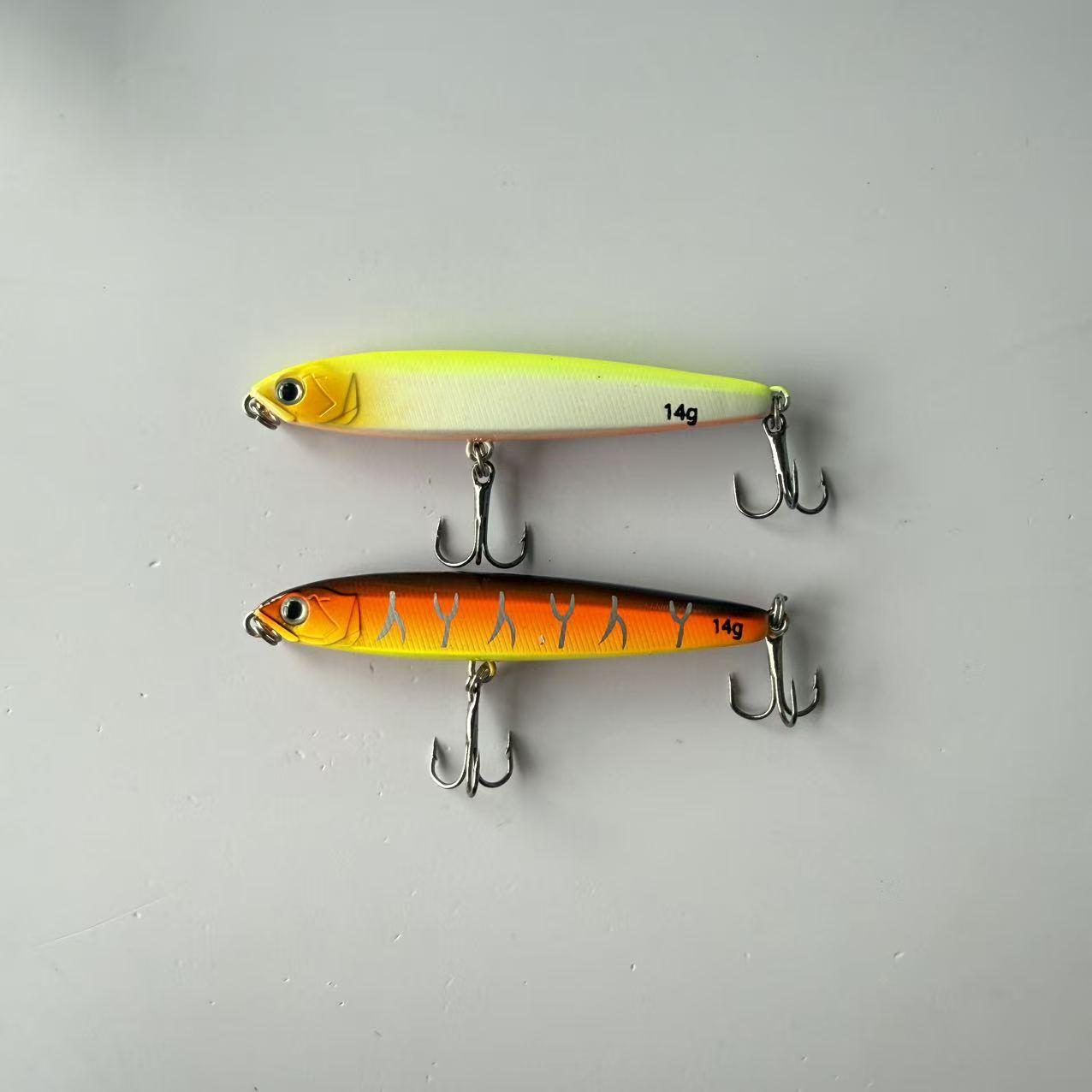 Big Brand Reproduction, Bestseller, 2pcs, Lure Minnow Submerged Lead Pencil Vibrating Far-Cast Imitation Artificial Lure with Sound Bead, Suitable for Freshwater and Saltwater Fishing, Fishing Accessories, Tackle, and Gear