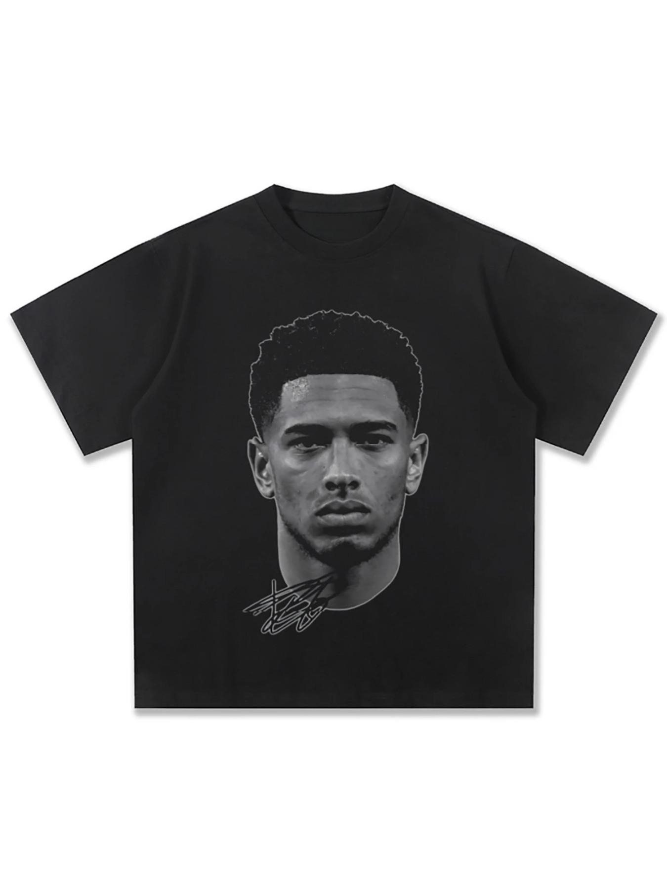 Summer new men's top Bellingham men's standard football T-shirt sports shirt casual breathable retro street wear fashionable oversized casual T-shirt