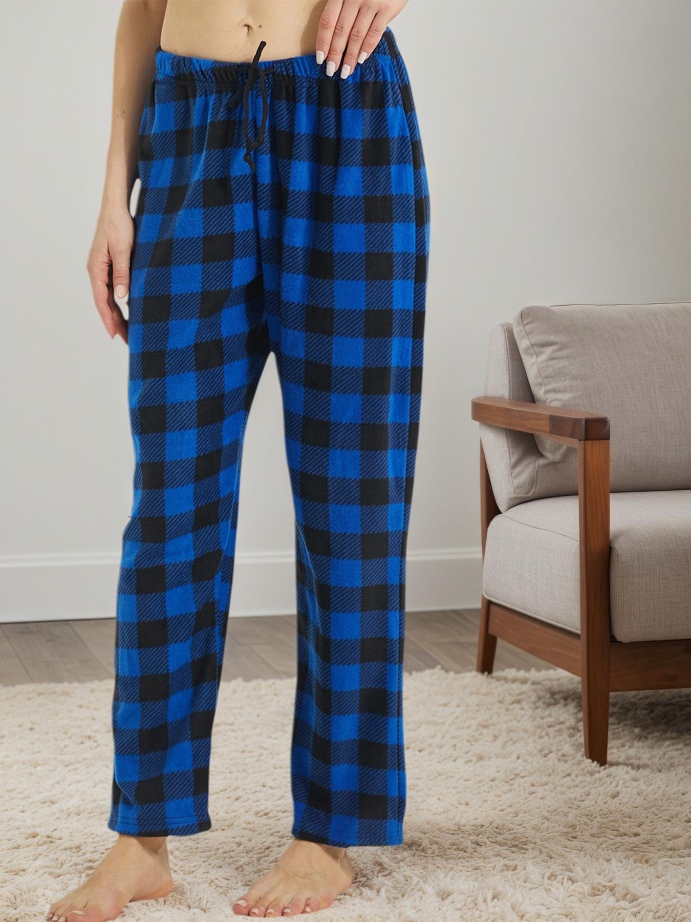 Women's Plaid Loose Straight Leg Pants, High Waist Checkered Casual Wear, Fitted Winter, All Seasons Suitable