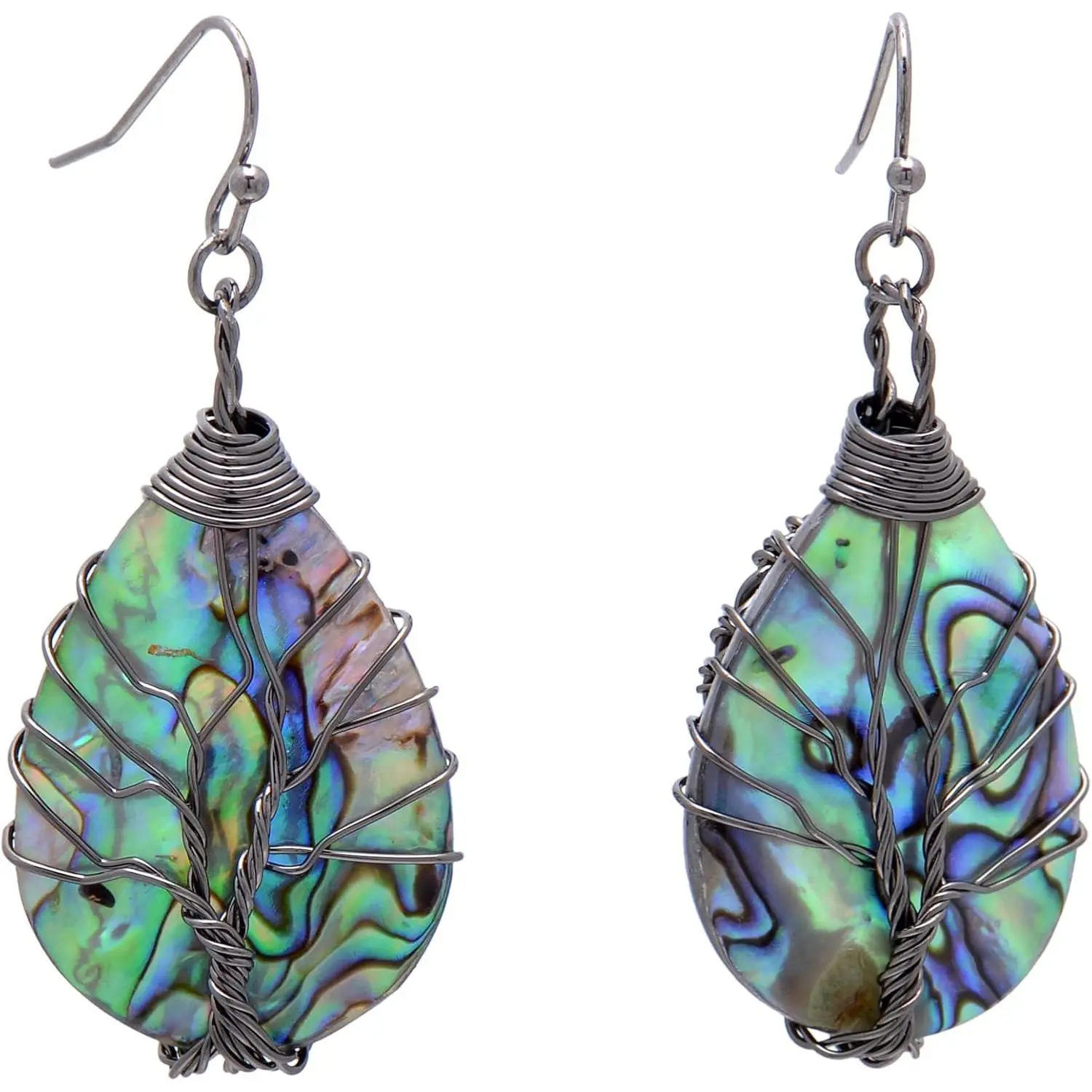 Teardrop Abalone Shell Dangle Earrings for Women