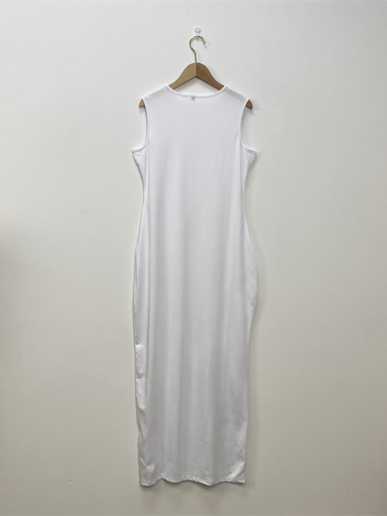 Muslim Sleepwear XS-XL 1pcs inner Women's Long Plain Sleeveless Underdress, Dubai Luxury Islamic Kaftan Pajama, All-Season Sexy Sleepwear