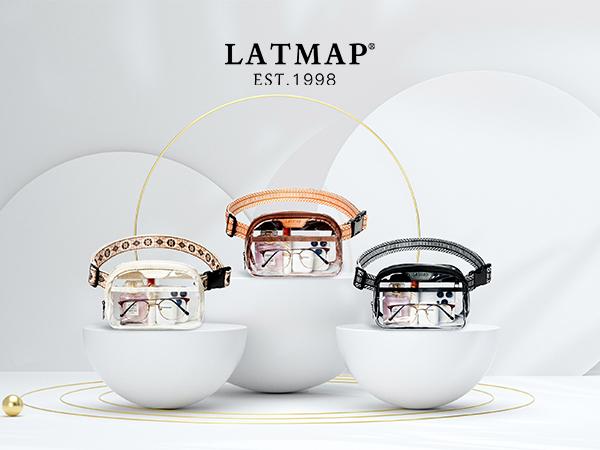 LATMAP 2L Clear Fanny Packs Belt Bag Purse Shoulder Bag, Versatile Crossbody Bags for Women Men, Compact Waist Pack Sling Chest Bum Bag for Travel Essentials Work Hiking, Great Gifts for Birthdays Holidays