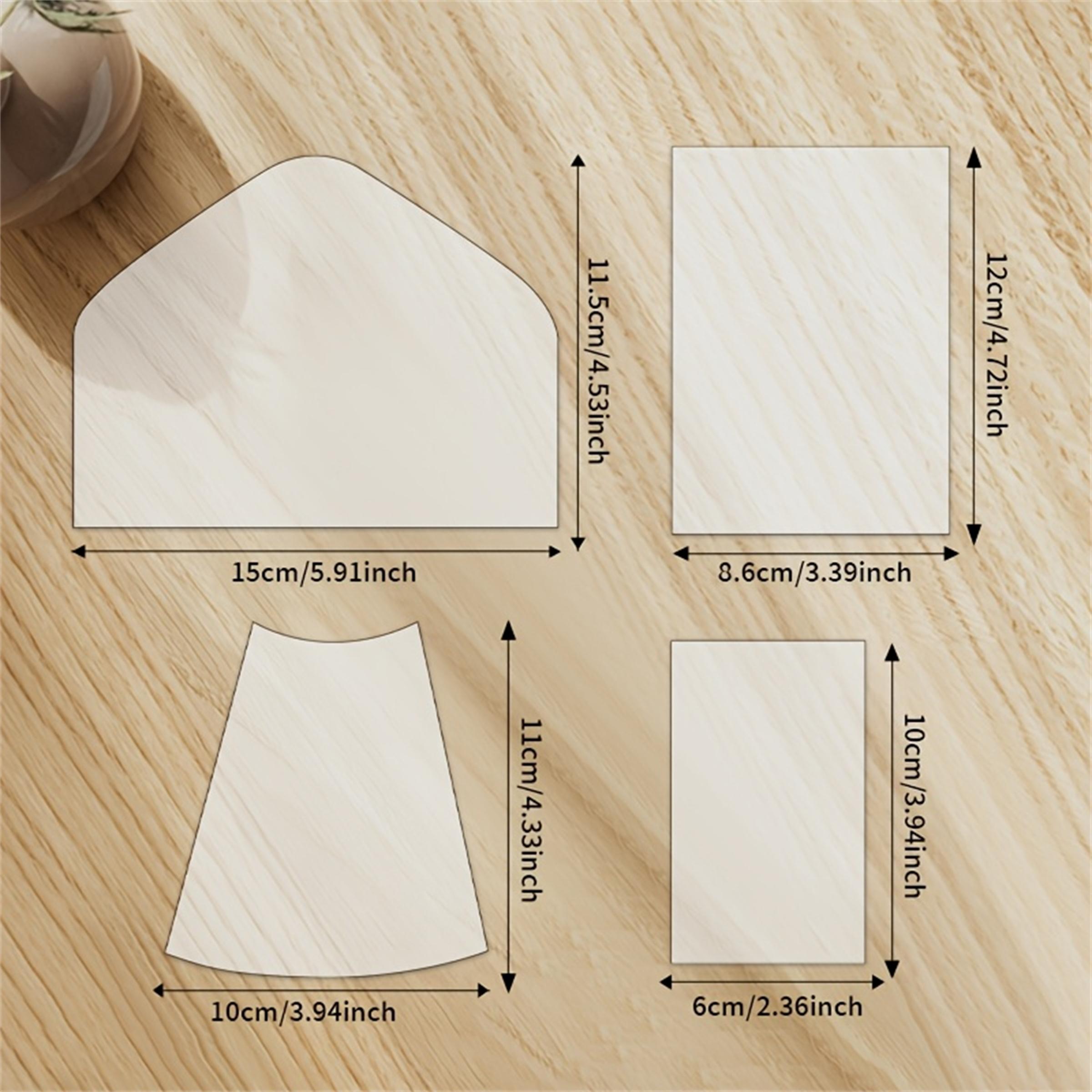 4pcs Multi-Layer Card Storage Bag Sewing Template DIY Clutch Bag Sewing Pattern Quilting Template Reusable Transparent PET Craft Pattern Template Sewing Supplies Accessories Precision Measuring Marking Pattern Guide Tool