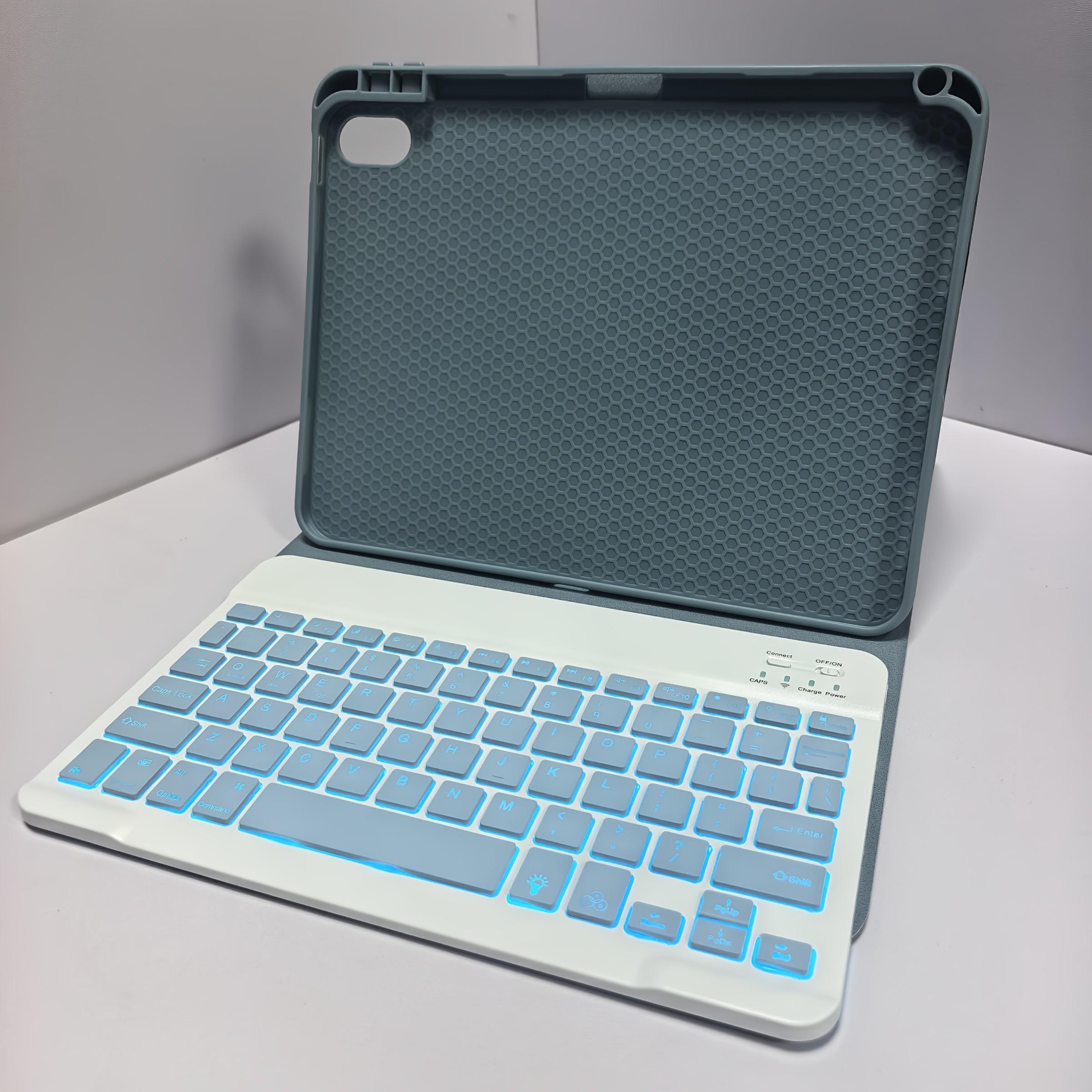 Bluetooth-compatible Keyboard Case for 10th Gen iPad, RGB Backlit Keyboard, Slim Stand Protector, Pen Slot, Shell, Compatible with A16 iPad (2022)